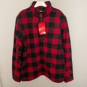 North Face NWT Men's Buffalo Plaid Pullover Fleece Sz L
